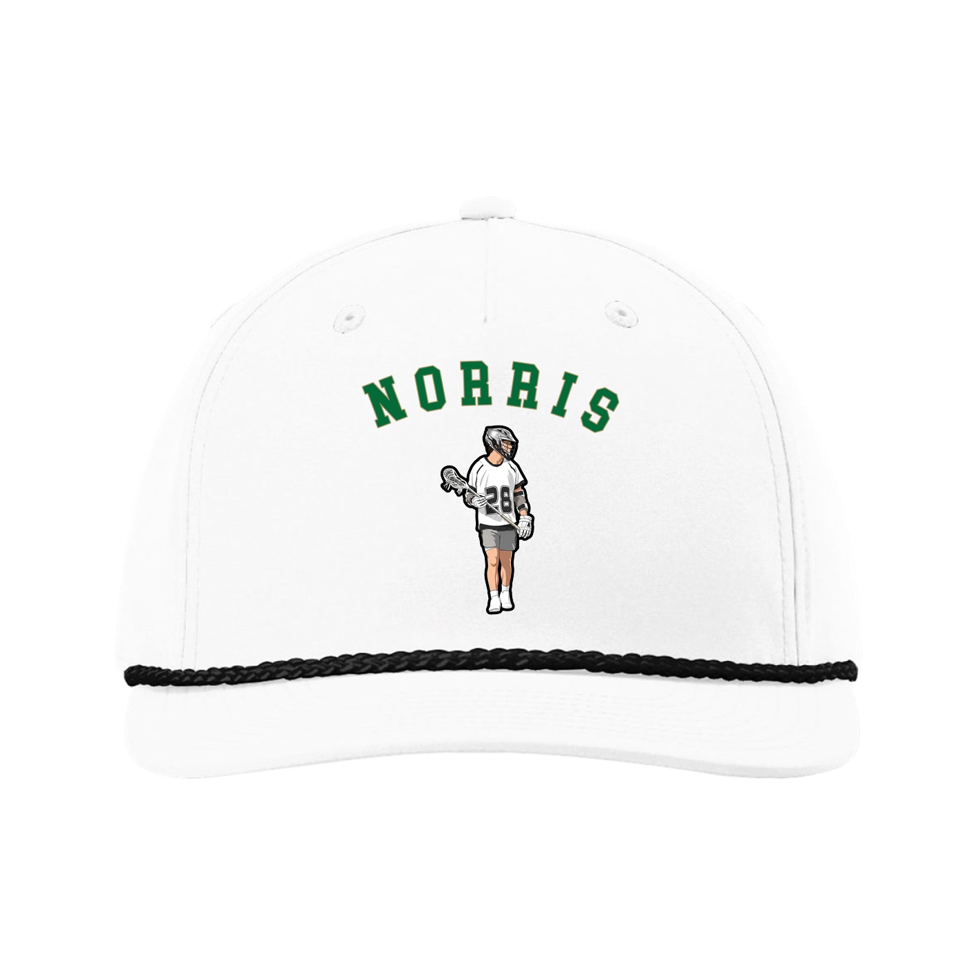 Five-Panel Classic Rope Cap — Shirsey Arch in White