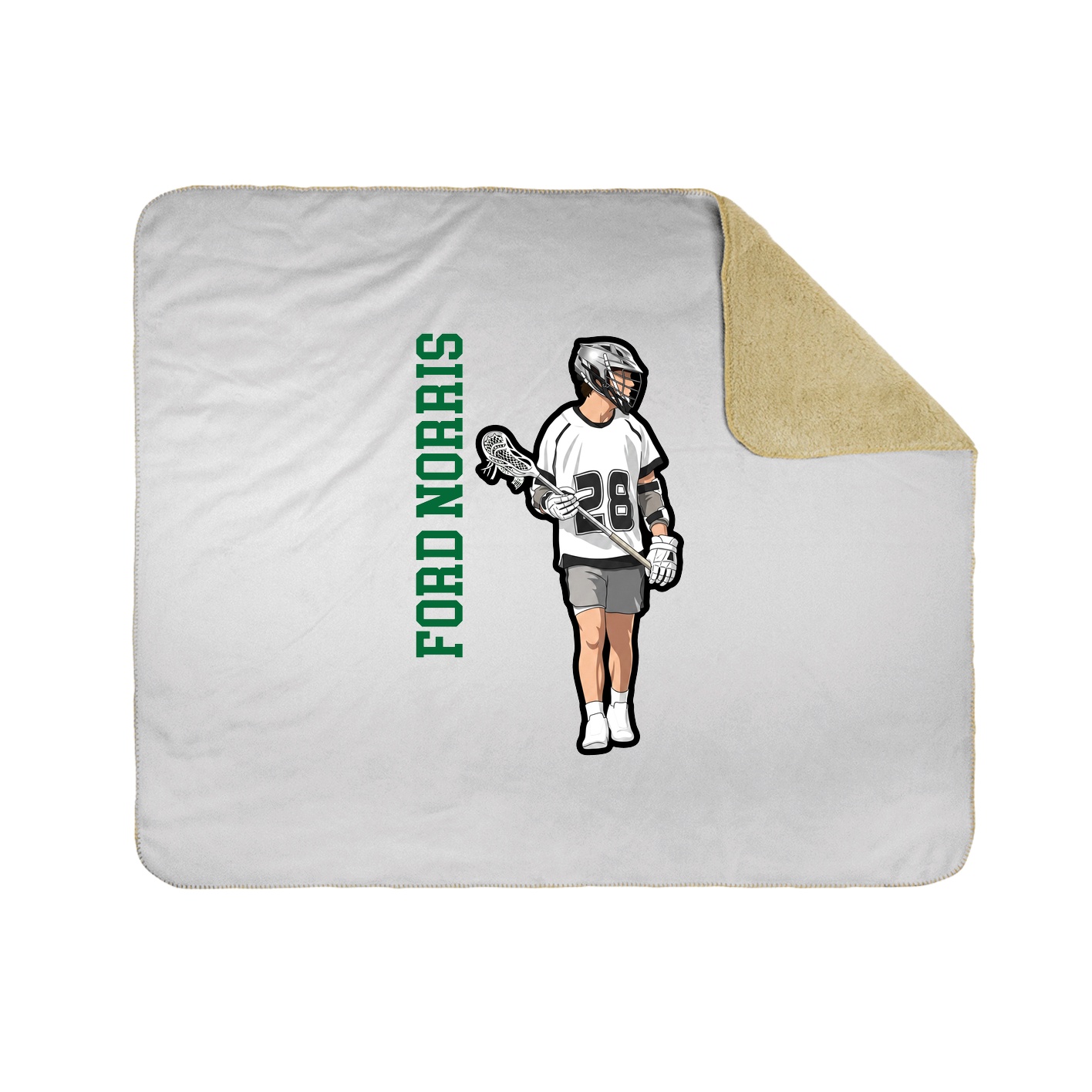Throw Blanket — Name Vertical in White