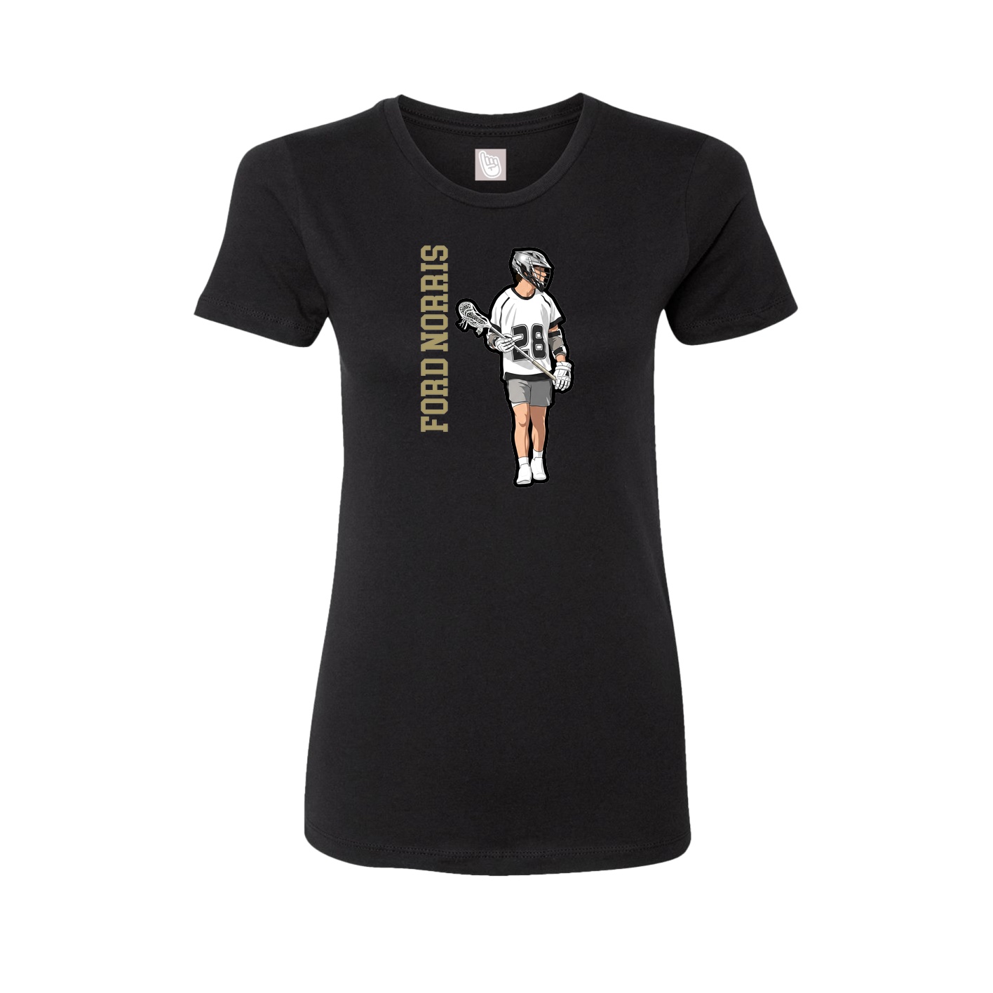 Womens Tee — Name Vertical in Black