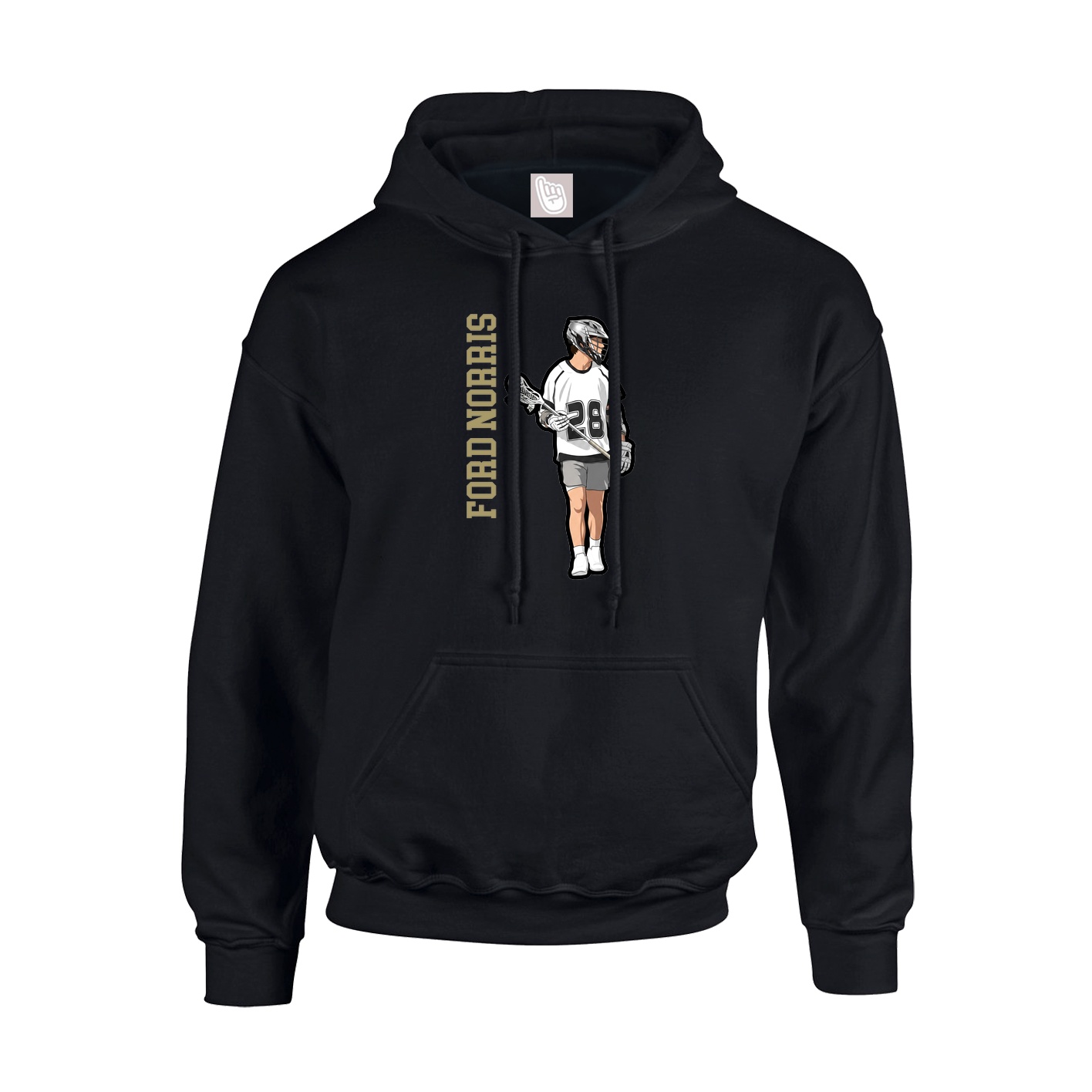 Hoodie — Name Vertical in Black