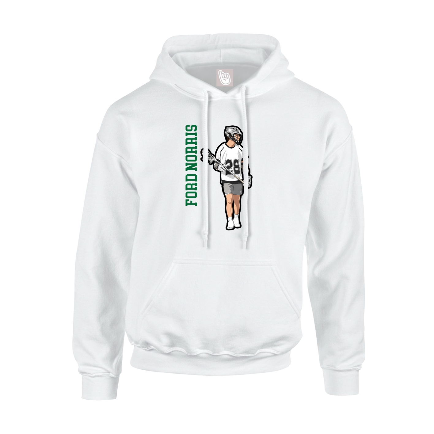 Hoodie — Name Vertical in White