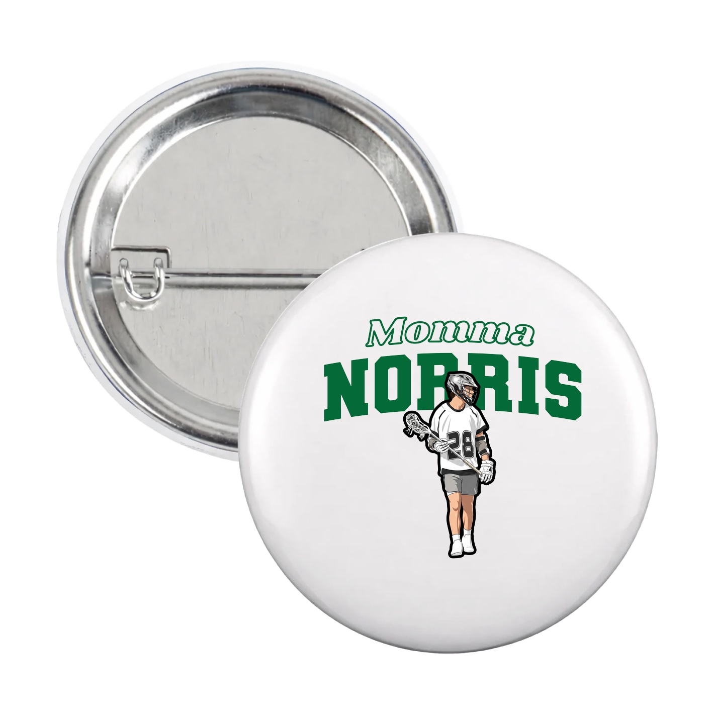 Game Day Button — Mothers Day Block in White