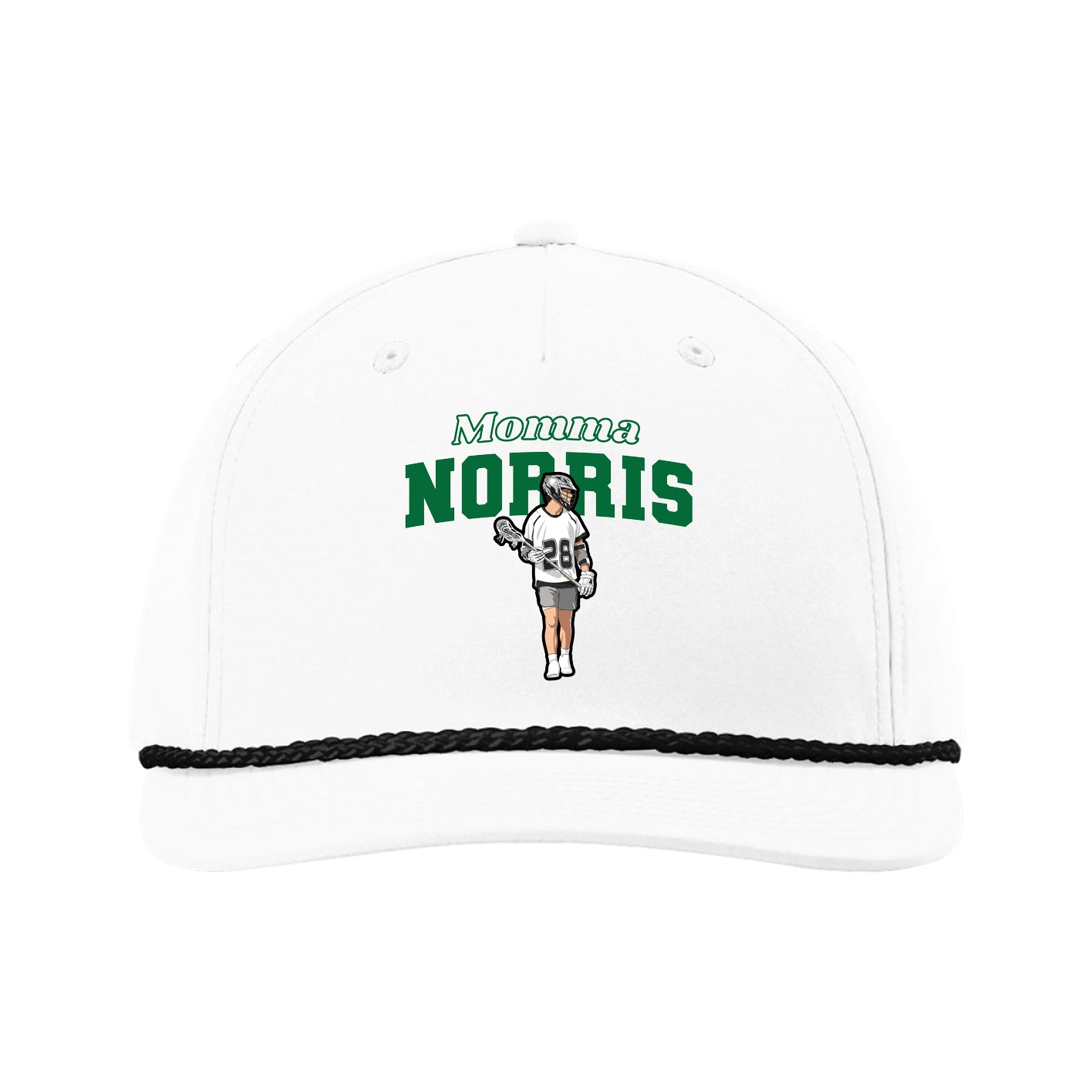 Five-Panel Classic Rope Cap — Mothers Day Block in White