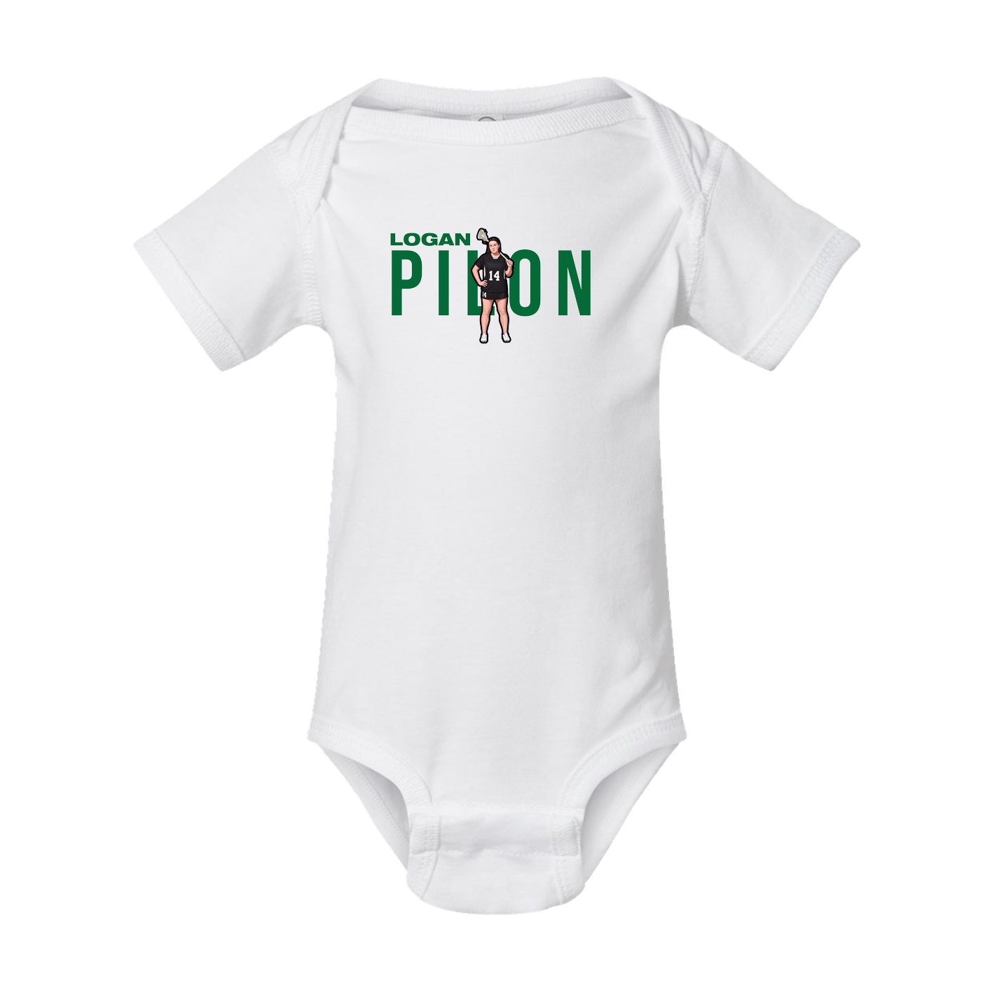 Baby Onesie — Player Name in White
