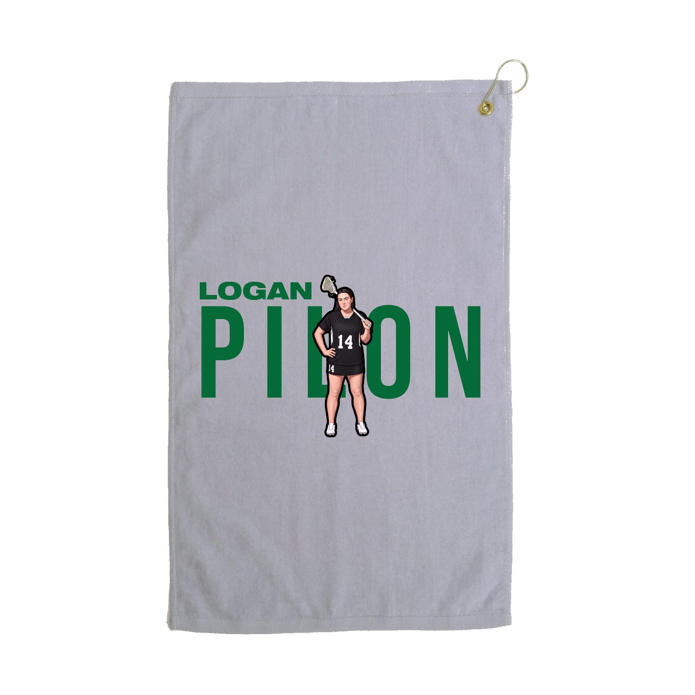 Golf Towel — Player Name in Grey