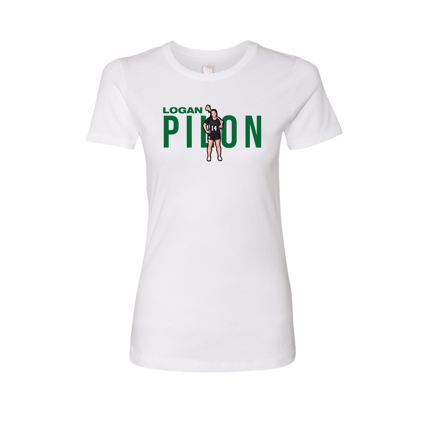 Fitted Women's Tee — Player Name in White