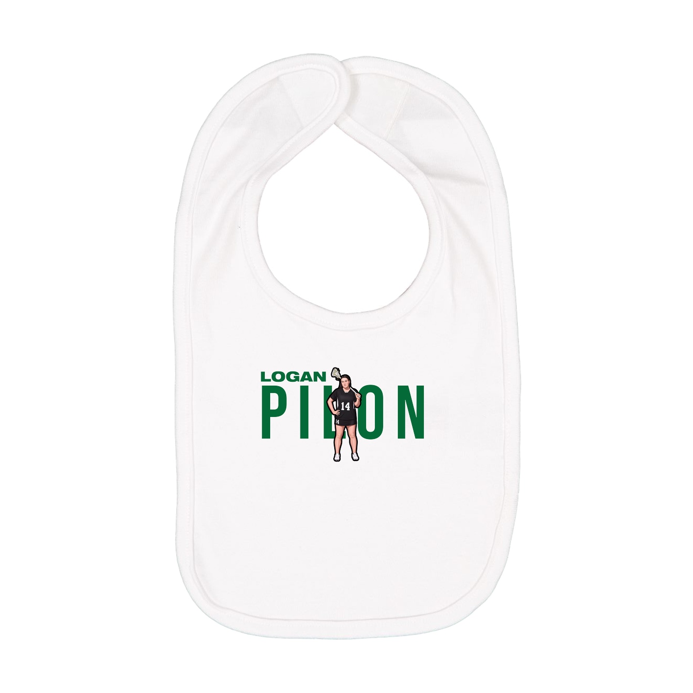 Infant Bib — Player Name in White