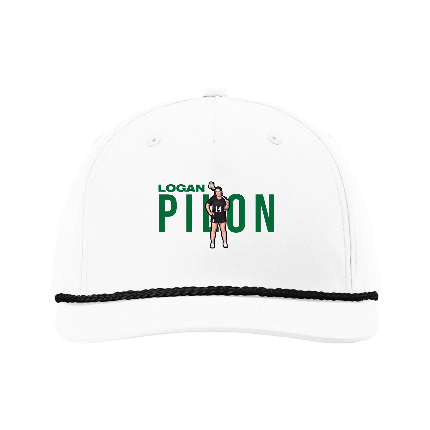 Five-Panel Classic Rope Cap — Player Name in White