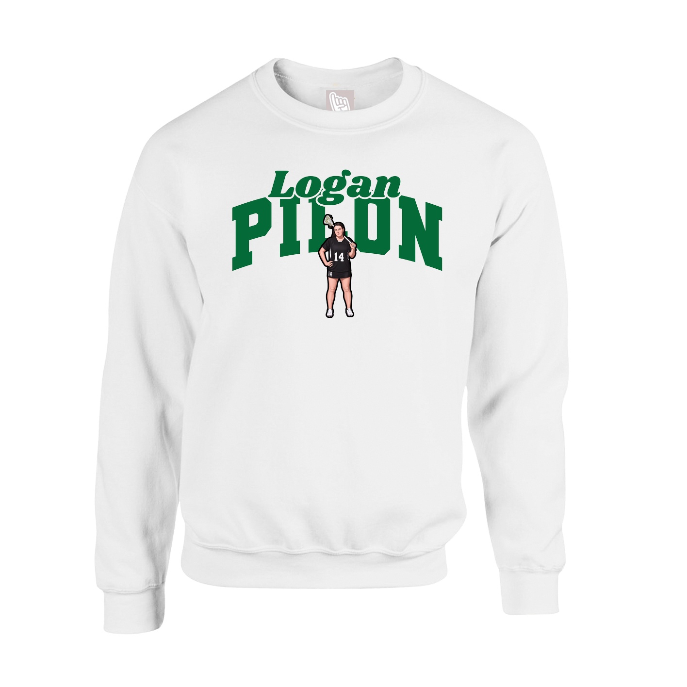 Fleece Crew — Signature Arch in White
