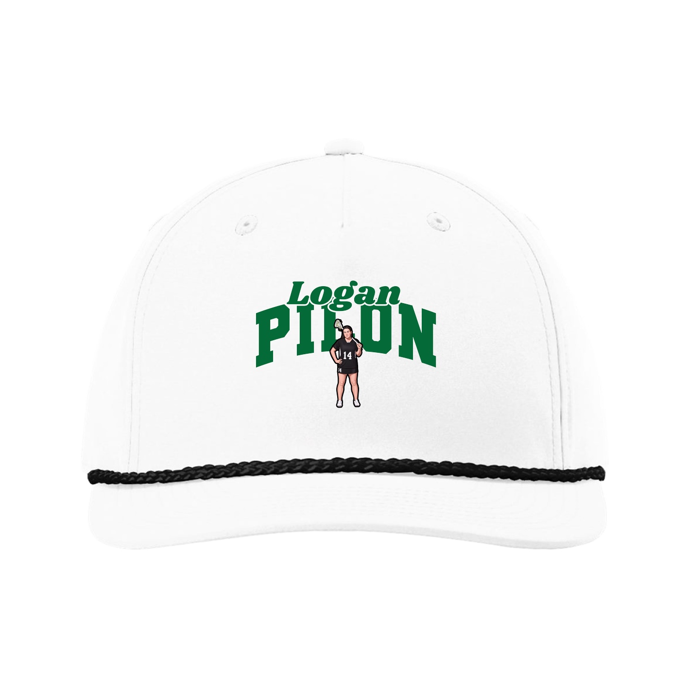 Five-Panel Classic Rope Cap — Signature Arch in White