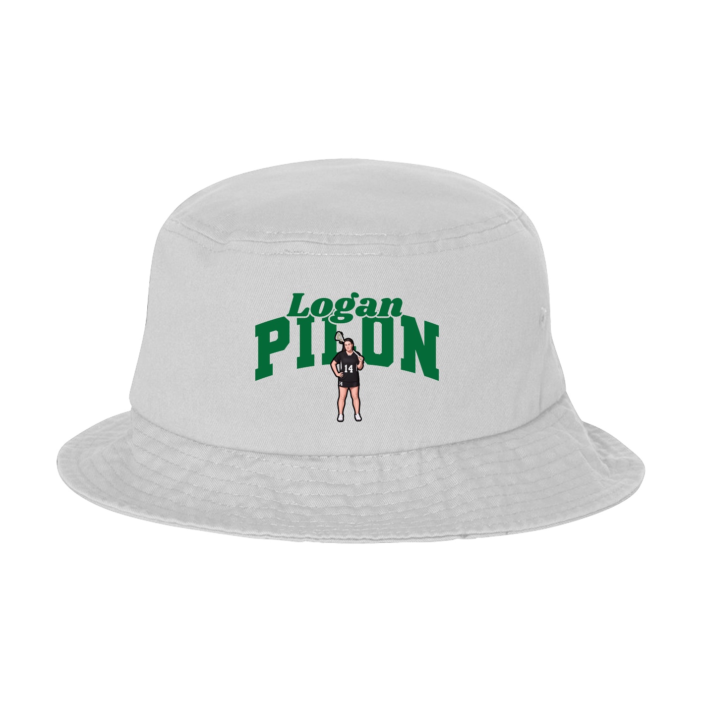 Bucket Cap — Signature Arch in White