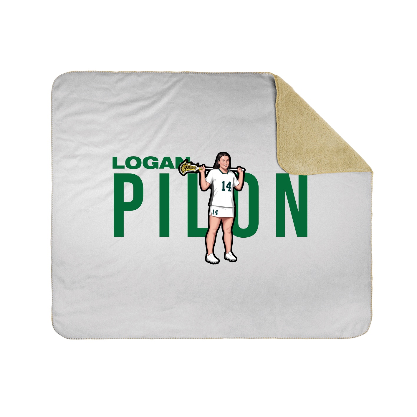 Throw Blanket — Player Name in White