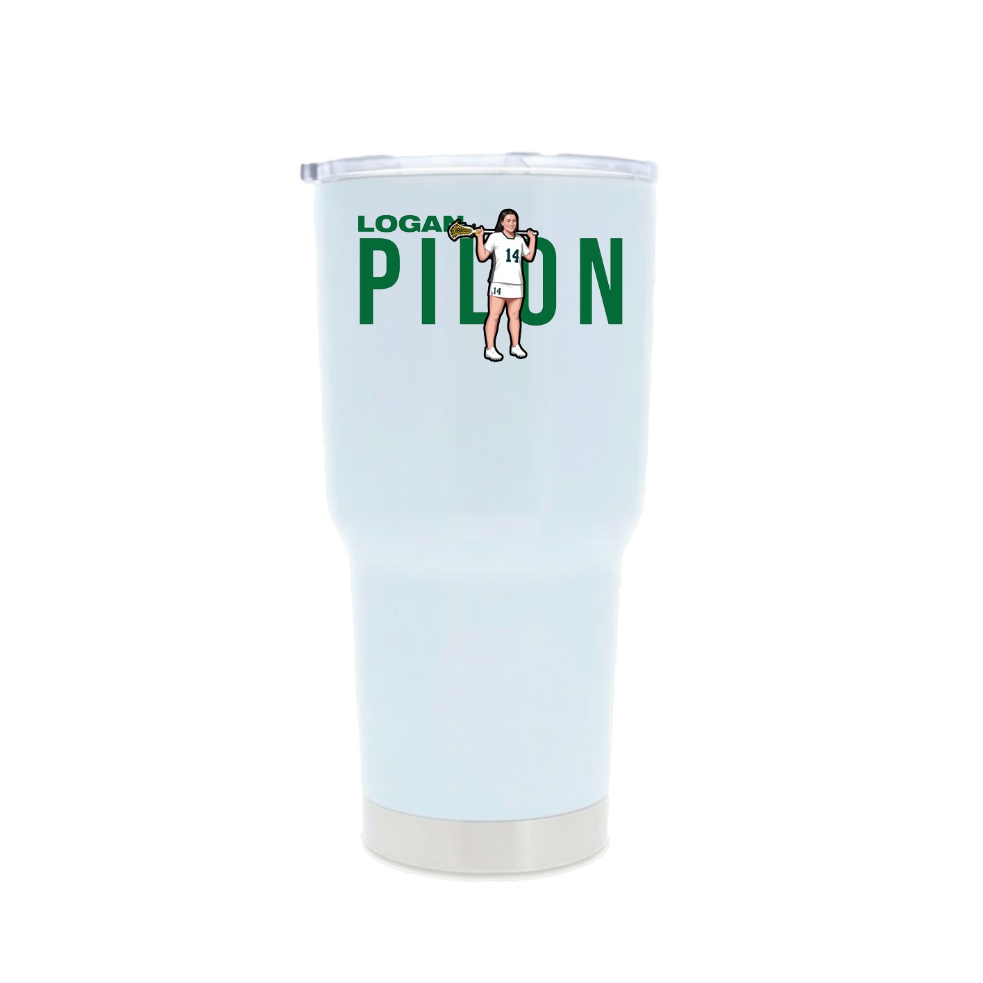 30oz Stainless Steel Tumbler — Player Name in White