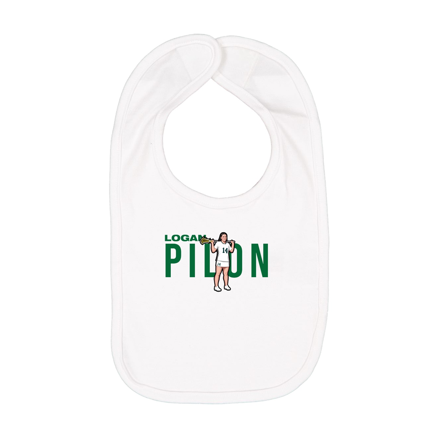 Infant Bib — Player Name in White