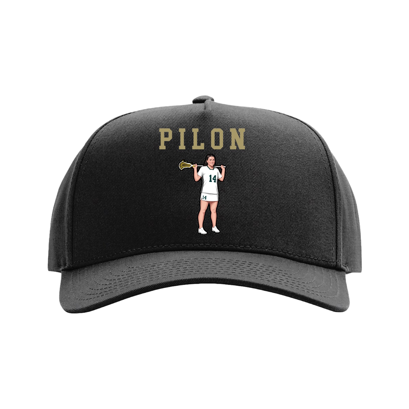 Full Fabric Five-Panel Champ Cap — Shirsey in Black
