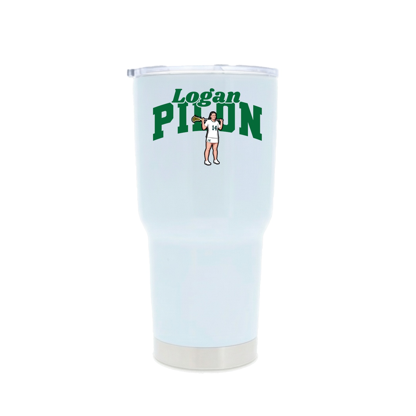 30oz Stainless Steel Tumbler — Signature Arch in White