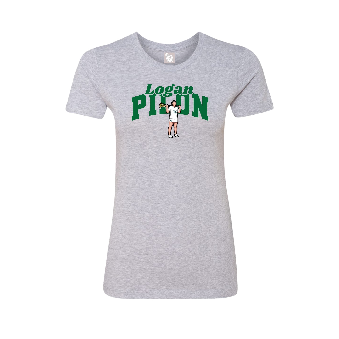 Fitted Women's Tee — Signature Arch in Grey