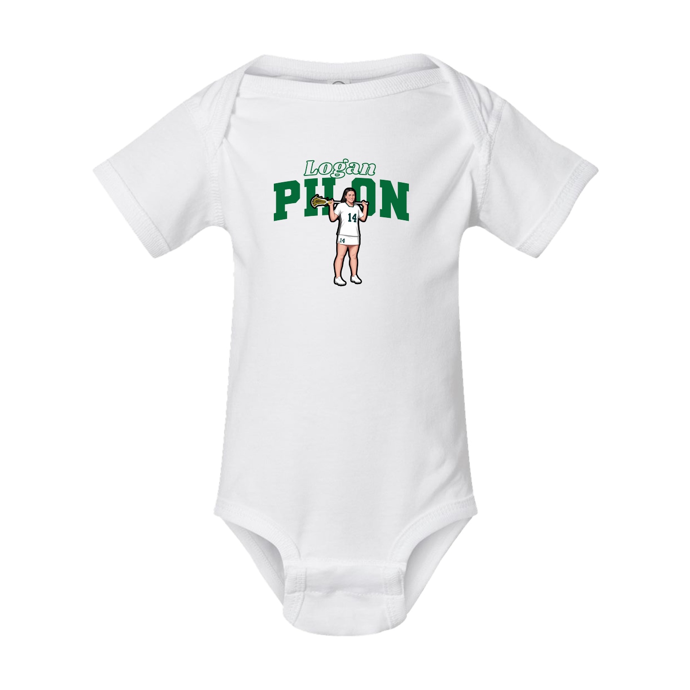 Baby Onesie — Name Arch in White