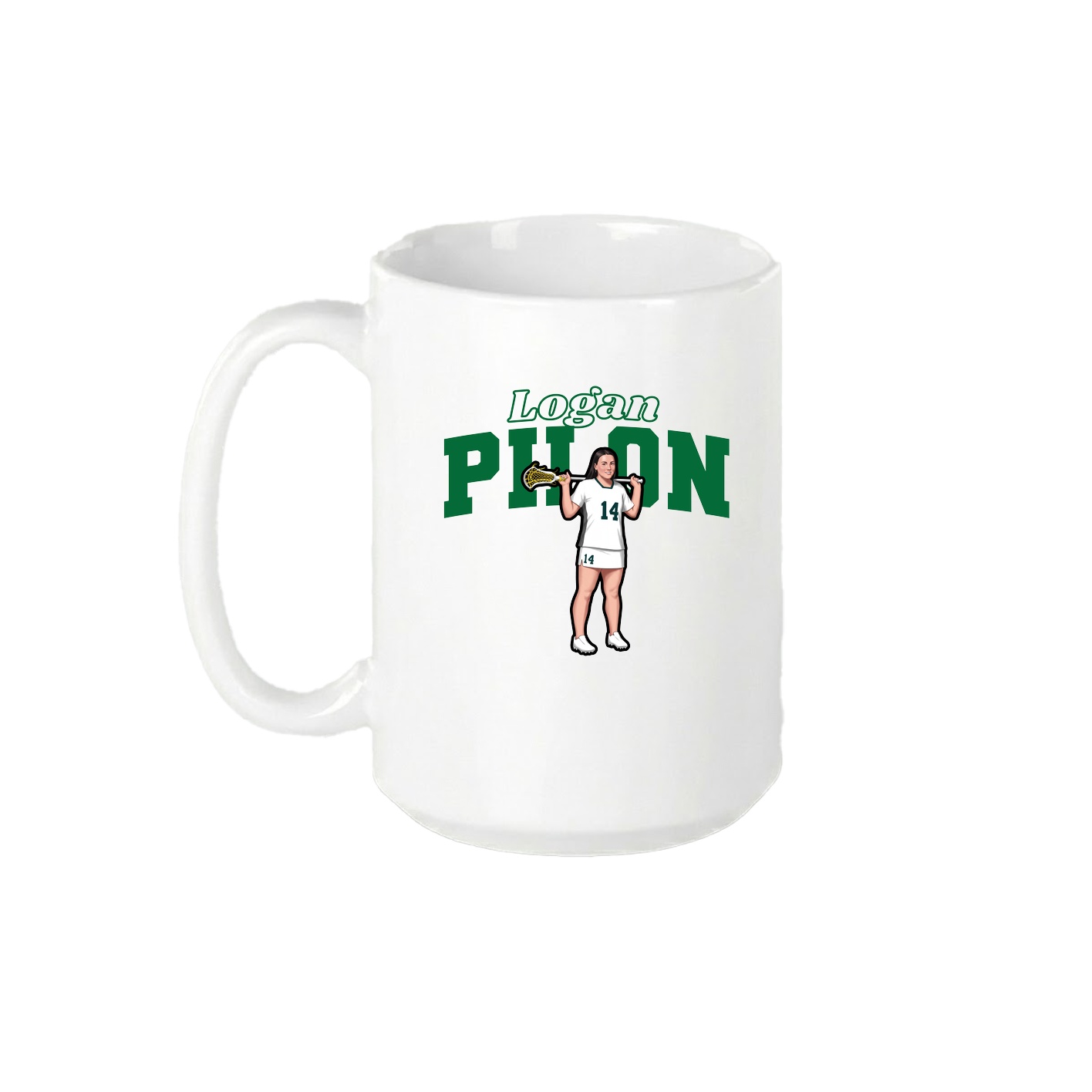 15oz Coffee Mug — Name Arch in White