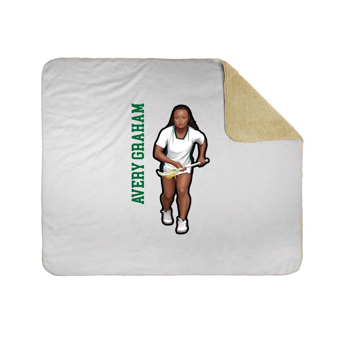 Throw Blanket — Name Vertical in White