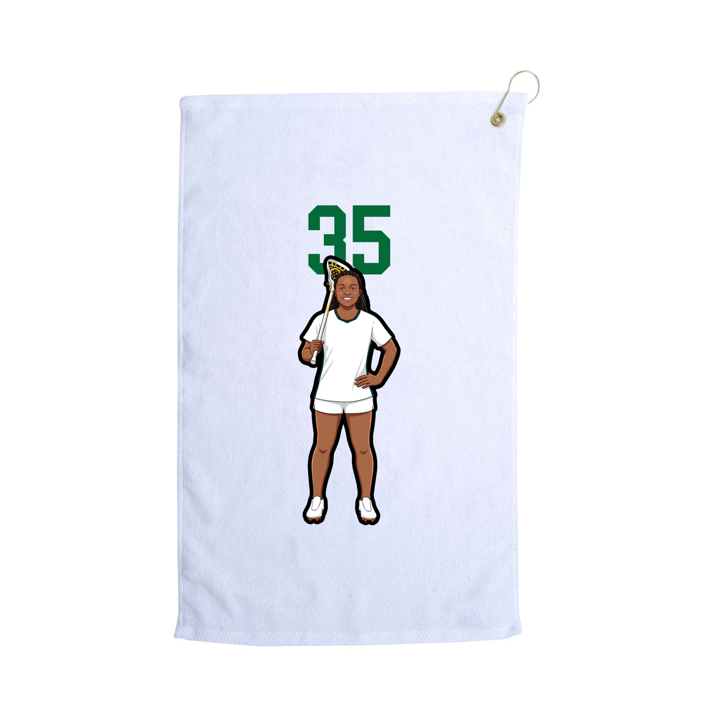 Golf Towel — Number Top in White