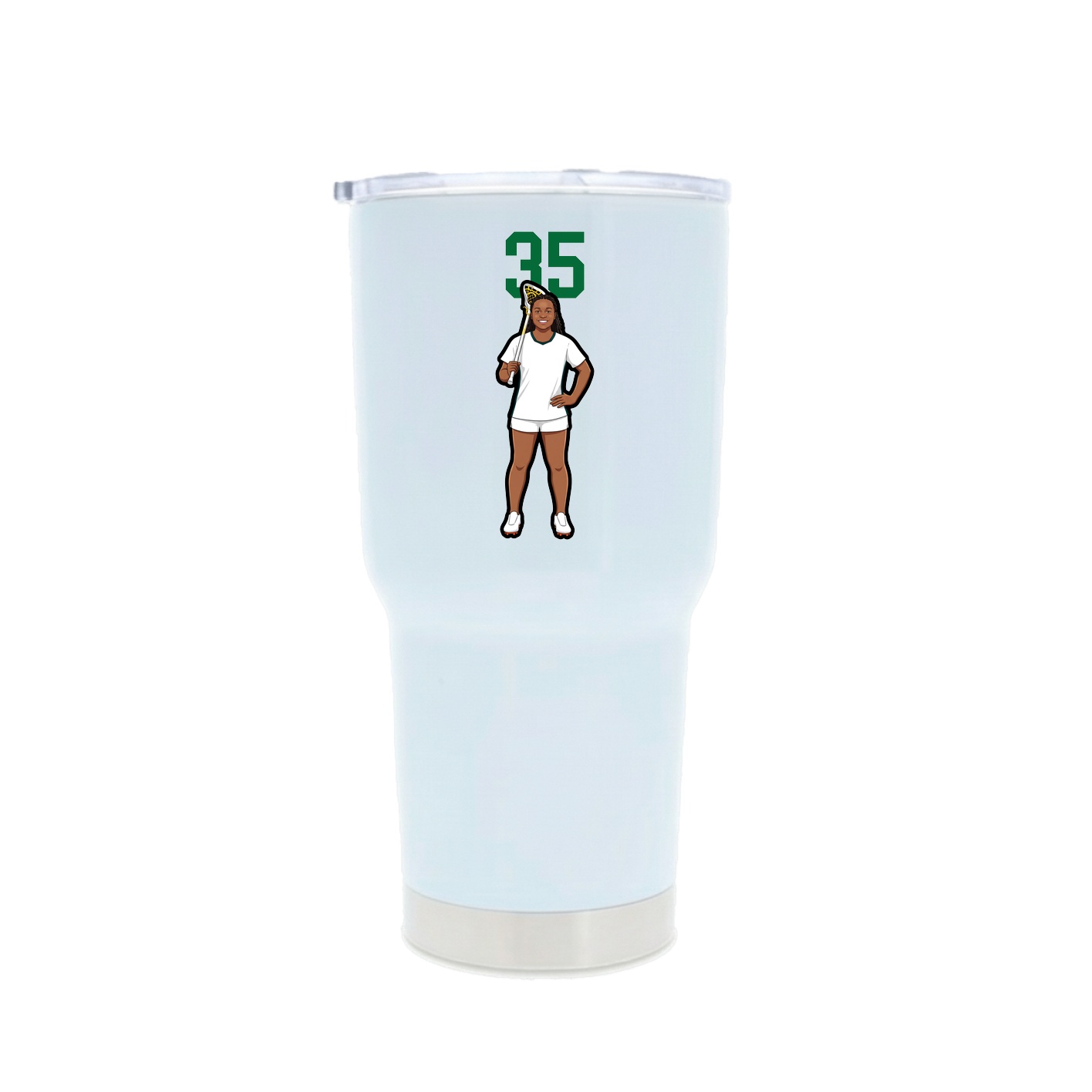 30oz Stainless Steel Tumbler — Number Top in White