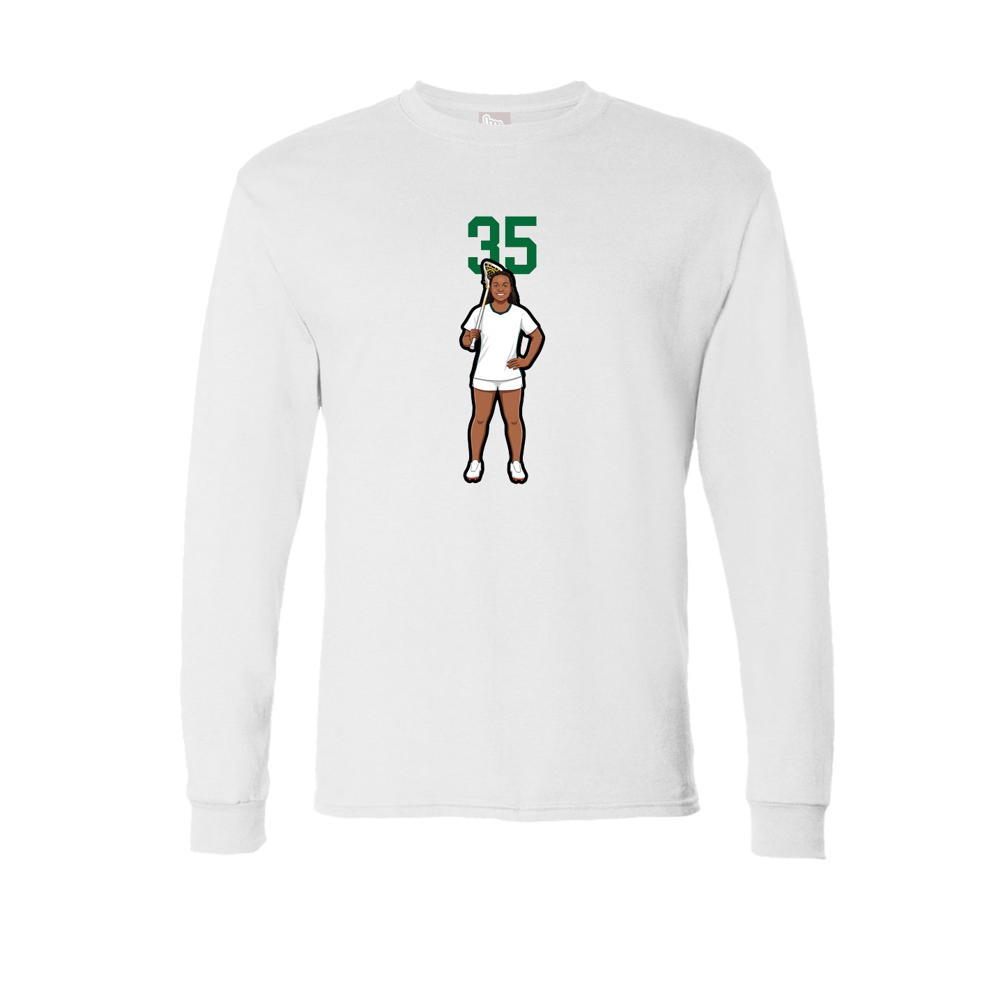 Long Sleeve Tee — Number Top in White