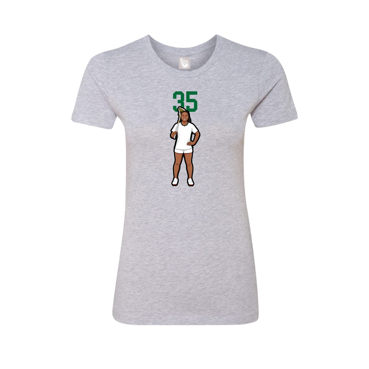 Fitted Women's Tee — Number Top in Grey