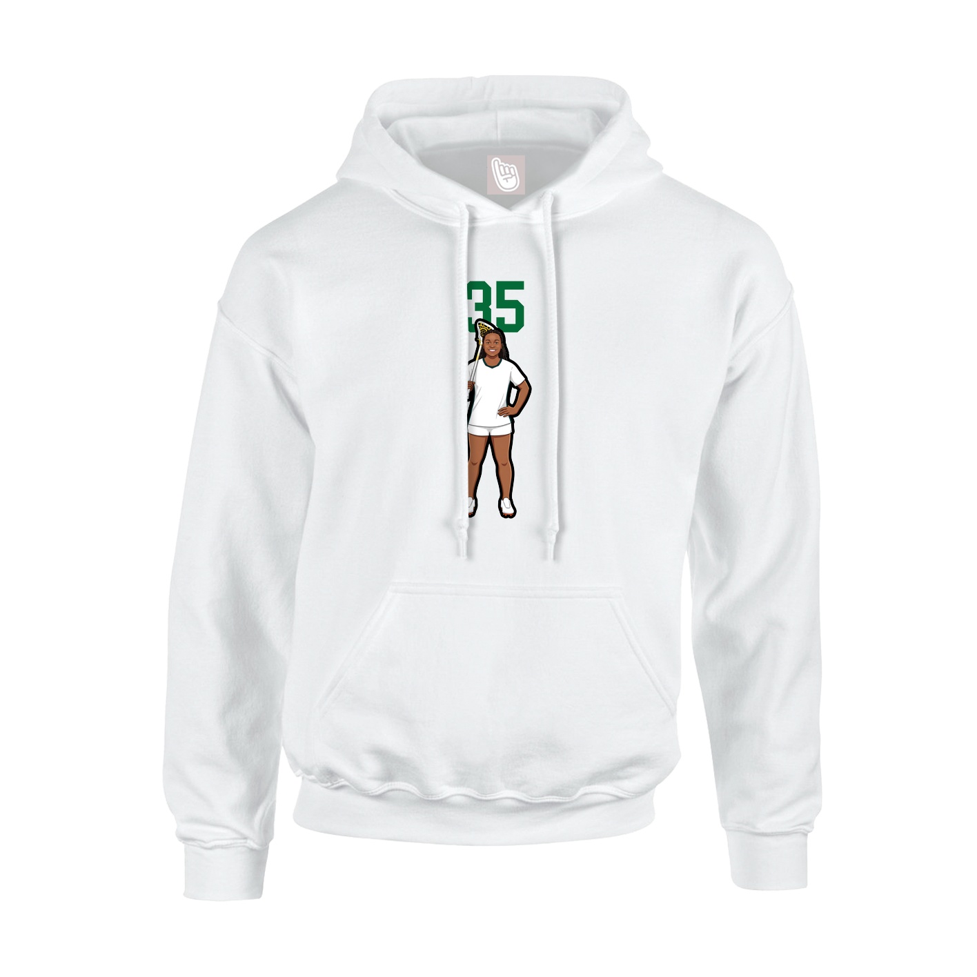 Youth Hoodie — Number Top in White