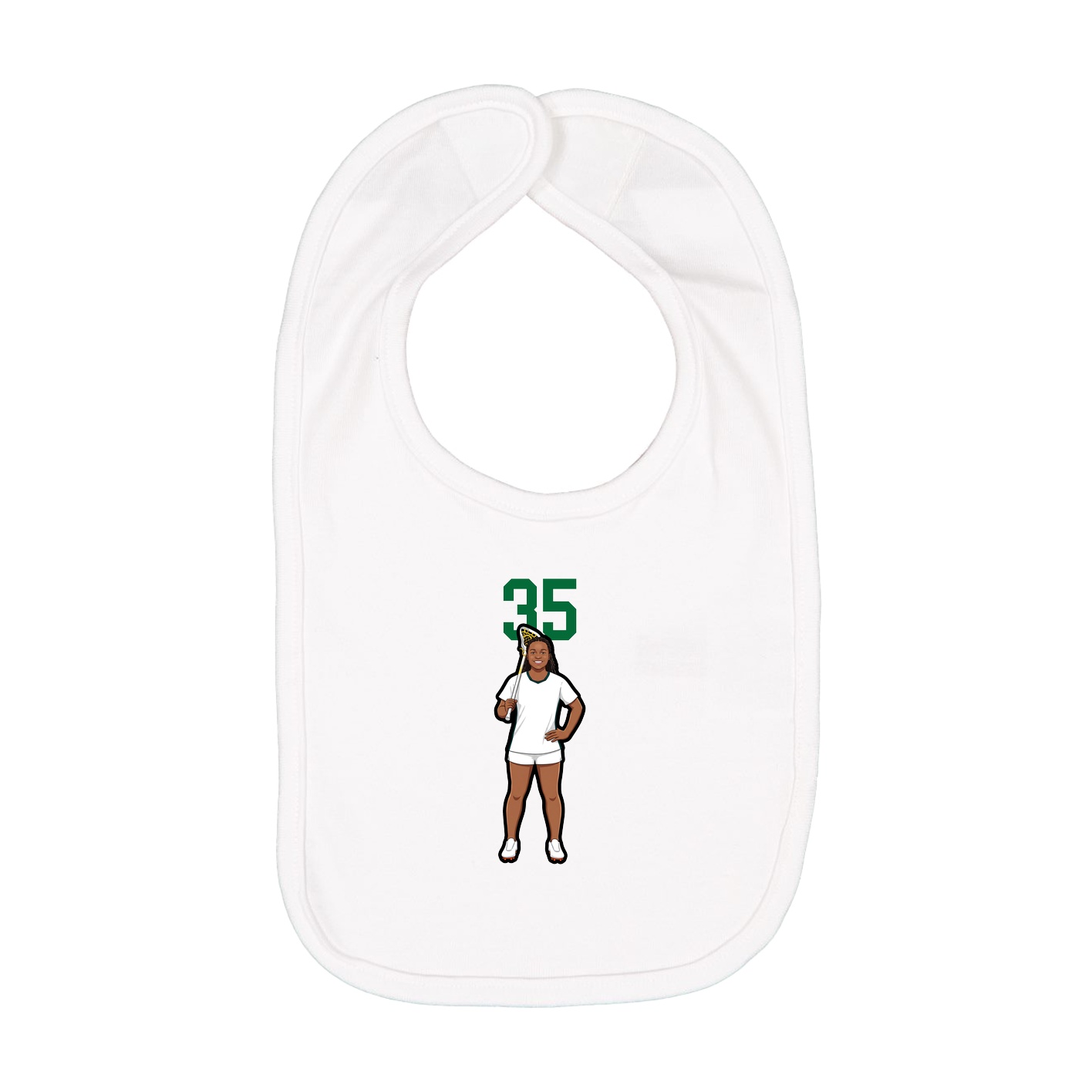 Infant Bib — Number Top in White