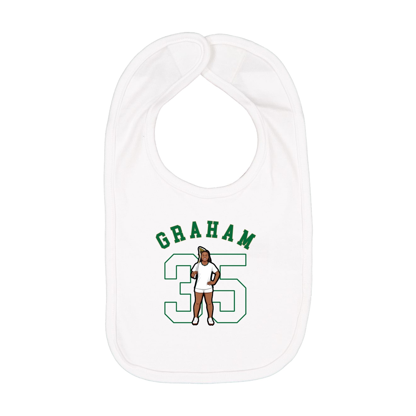 Infant Bib — Shirsey Arch in White