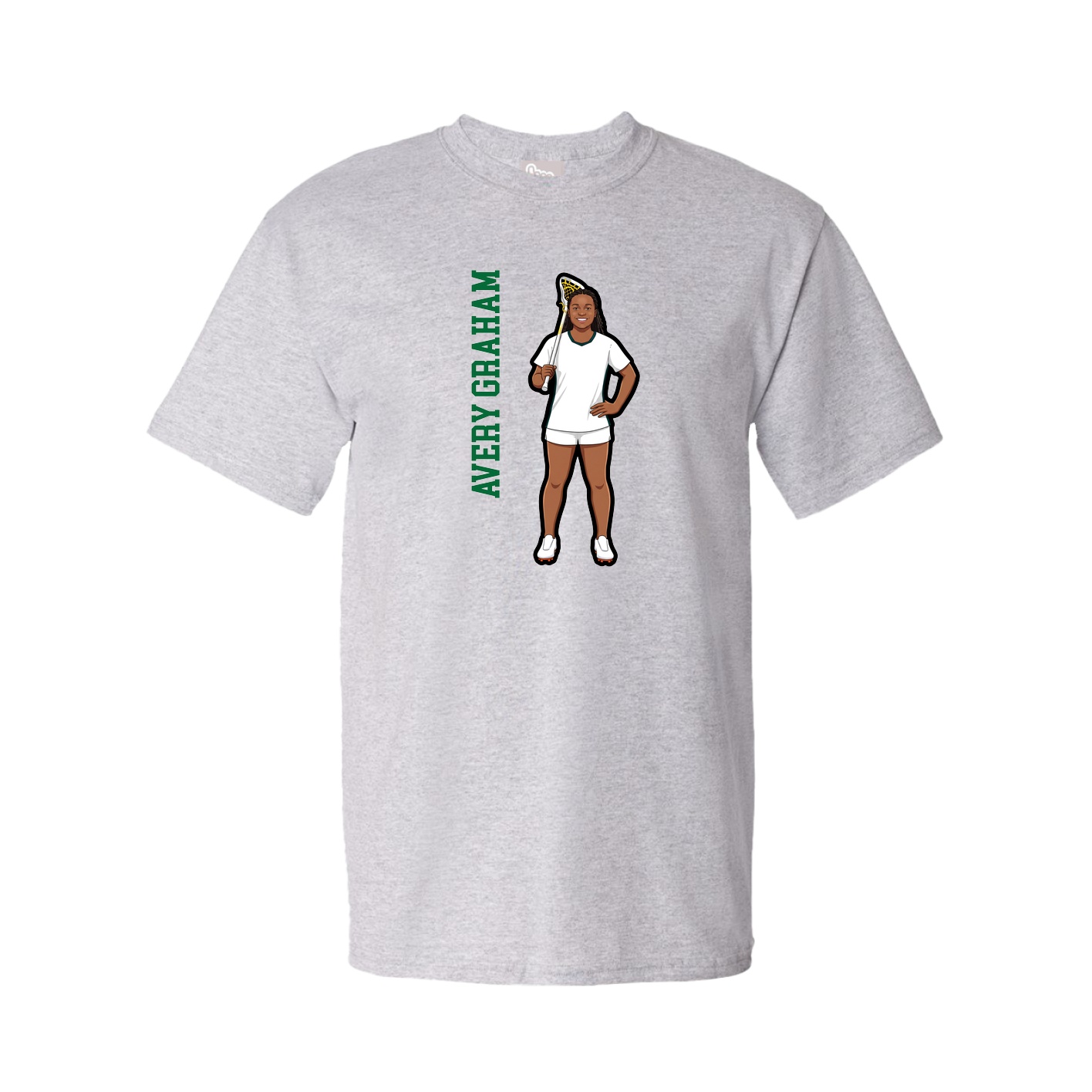 Tee — Name Vertical in Grey