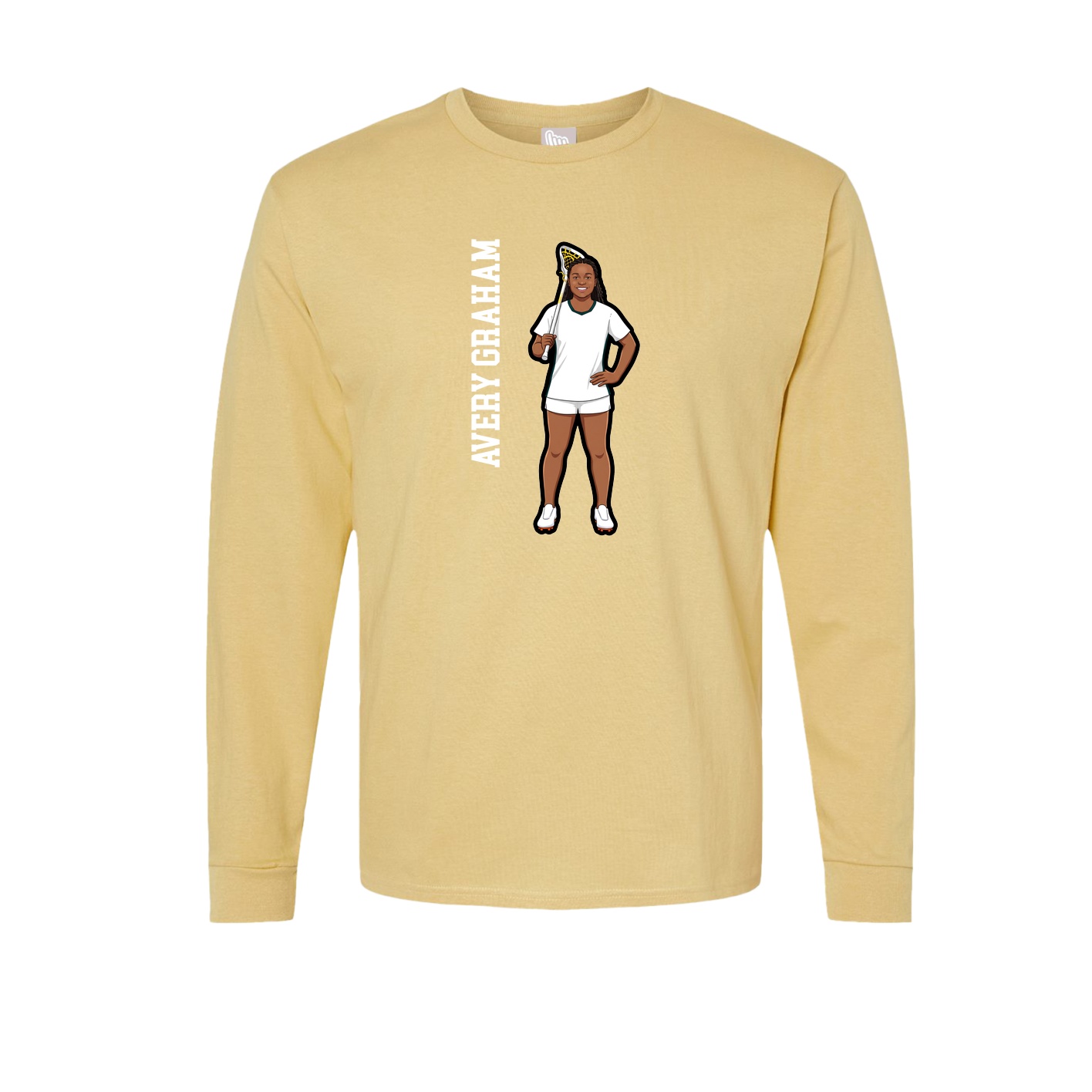 Long Sleeve Tee — Name Vertical in Vegas Gold