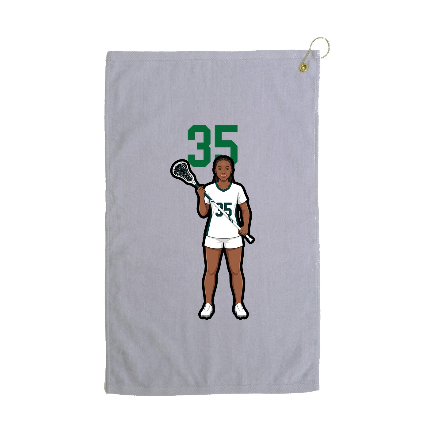 Golf Towel — Number Top in Grey
