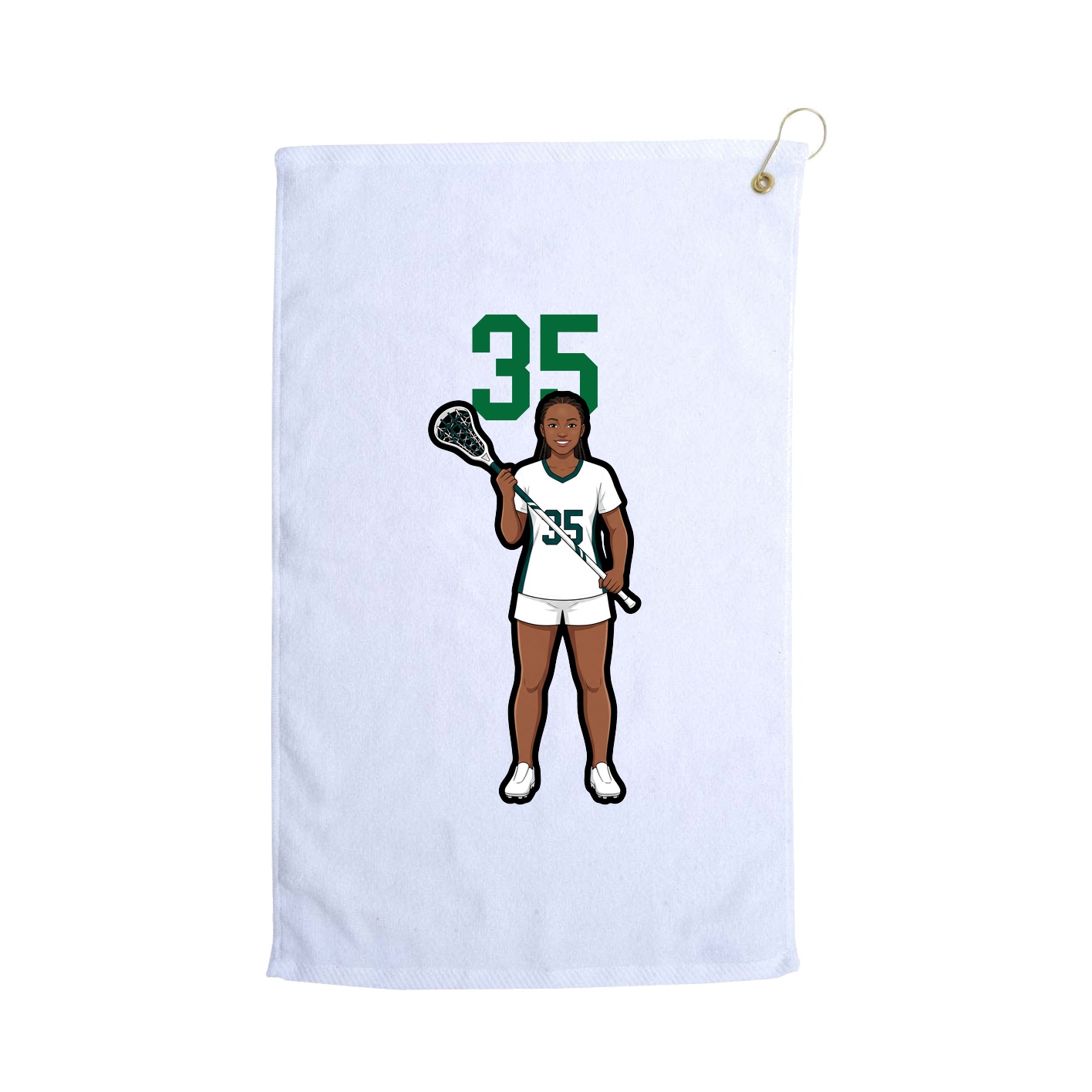 Golf Towel — Number Top in White