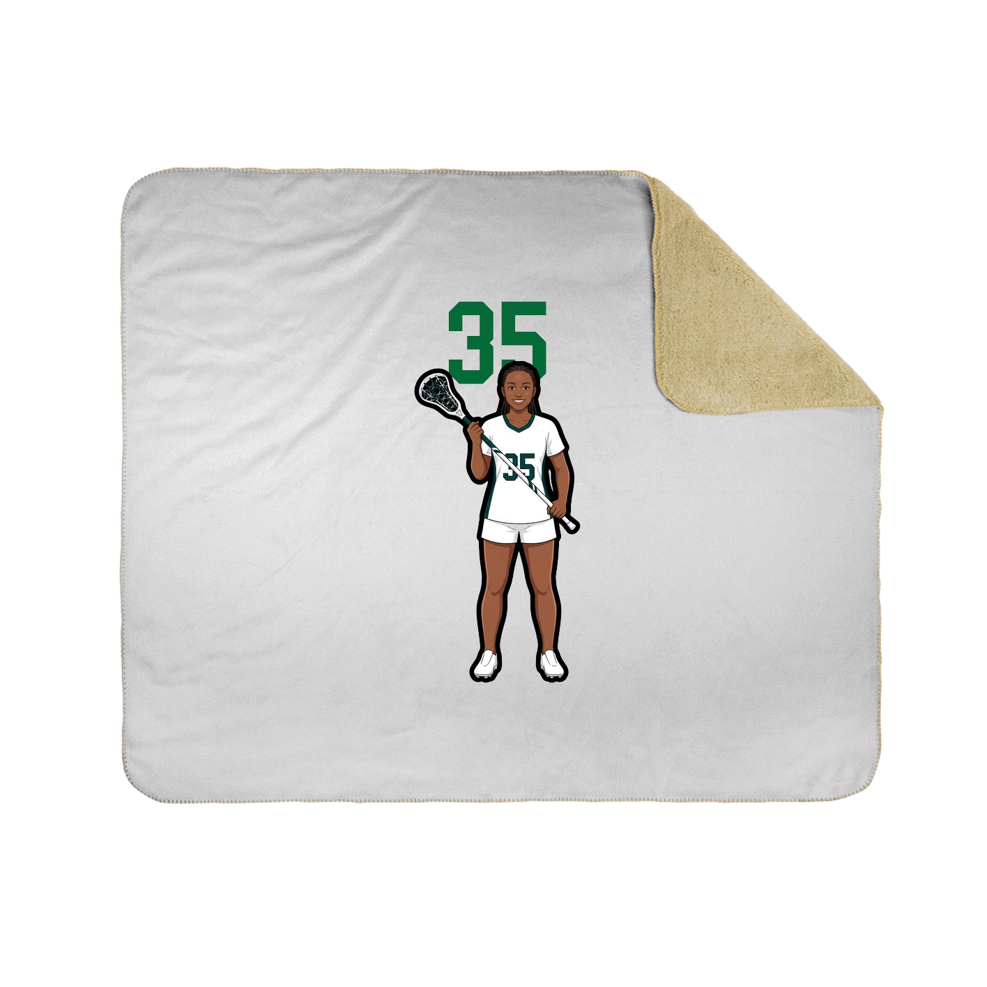 Throw Blanket — Number Top in White