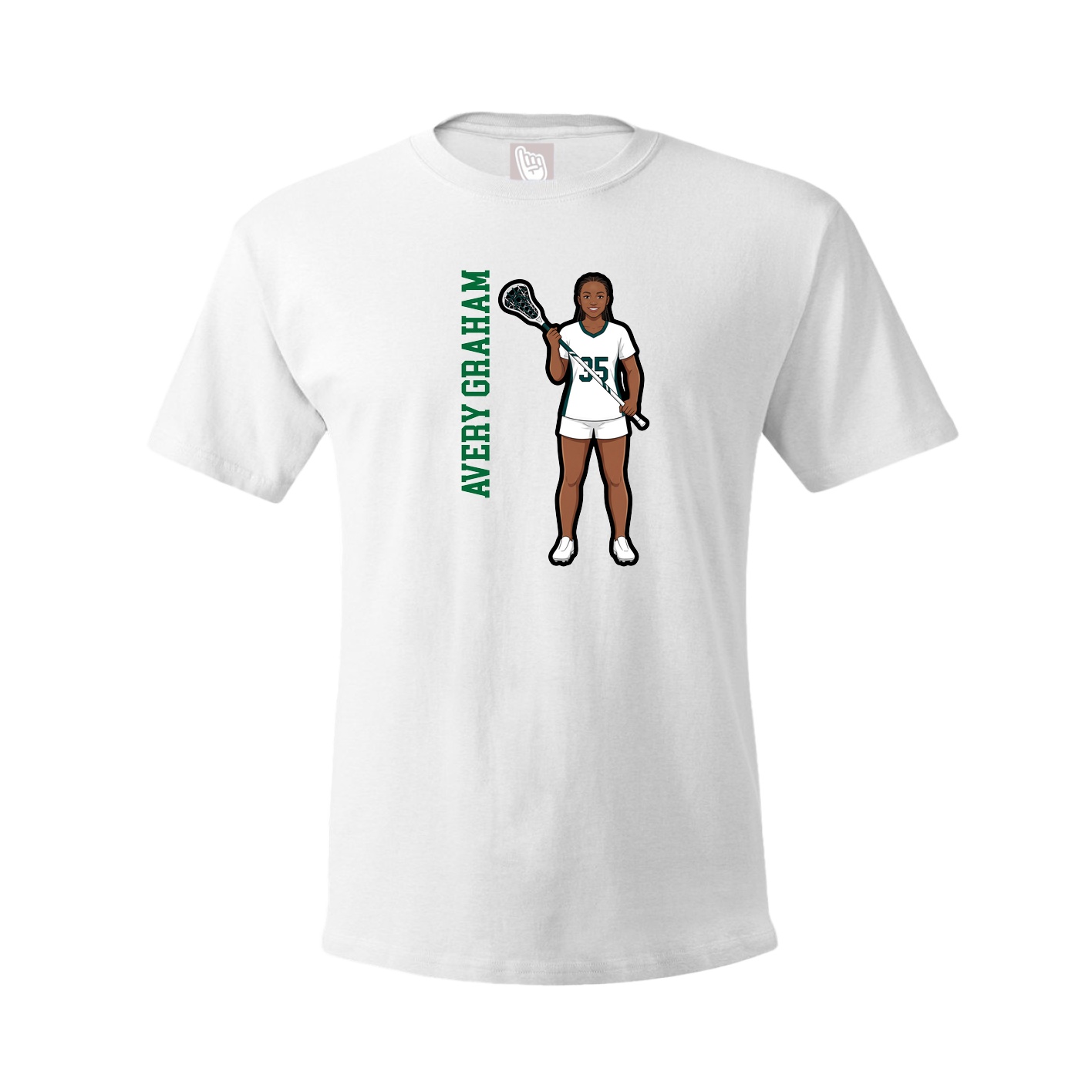 Tee — Name Vertical in White