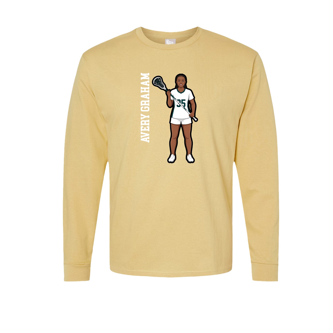 Long Sleeve Tee — Name Vertical in Vegas Gold