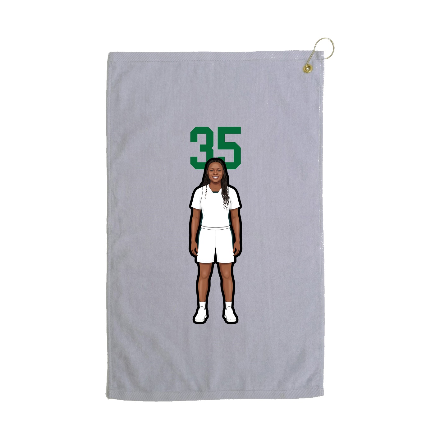 Golf Towel — Number Top in Grey