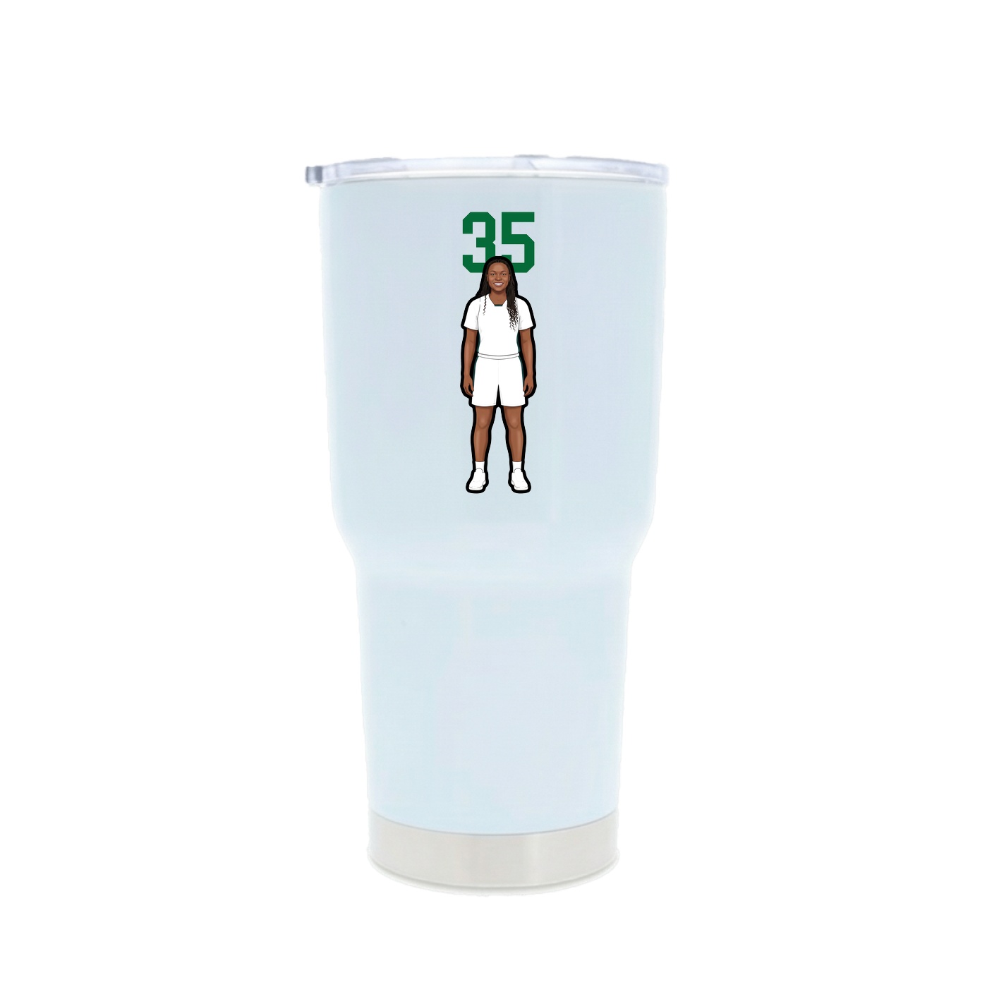 30oz Stainless Steel Tumbler — Number Top in White