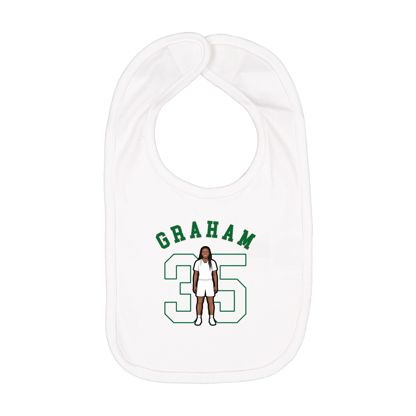 Infant Bib — Shirsey Arch in White