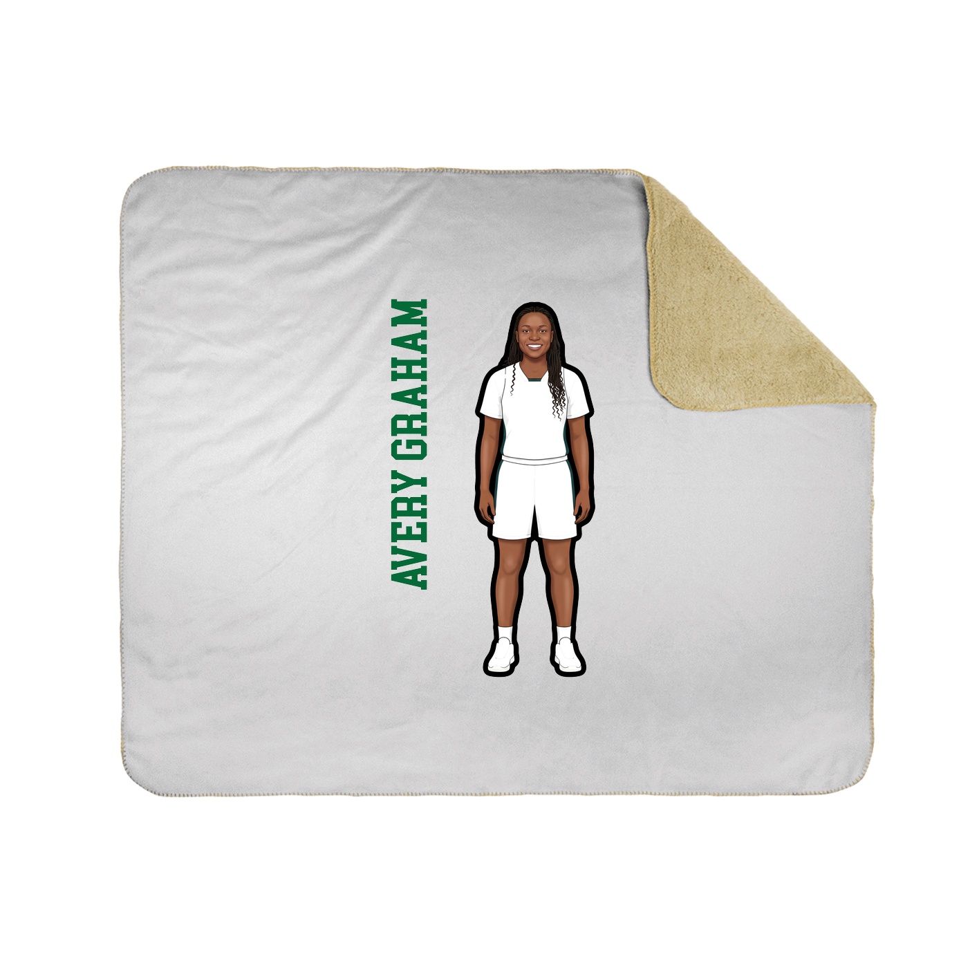 Throw Blanket — Name Vertical in White