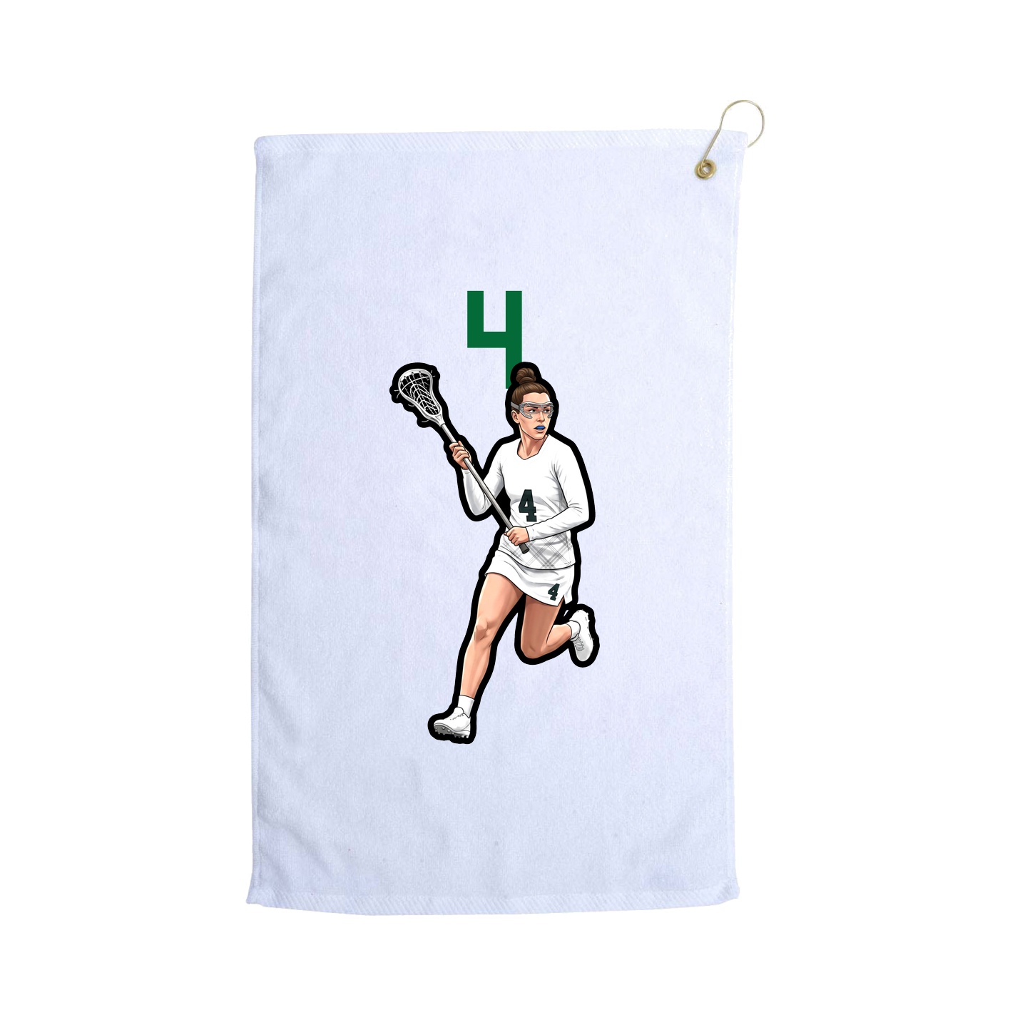 Golf Towel — Number Top in White