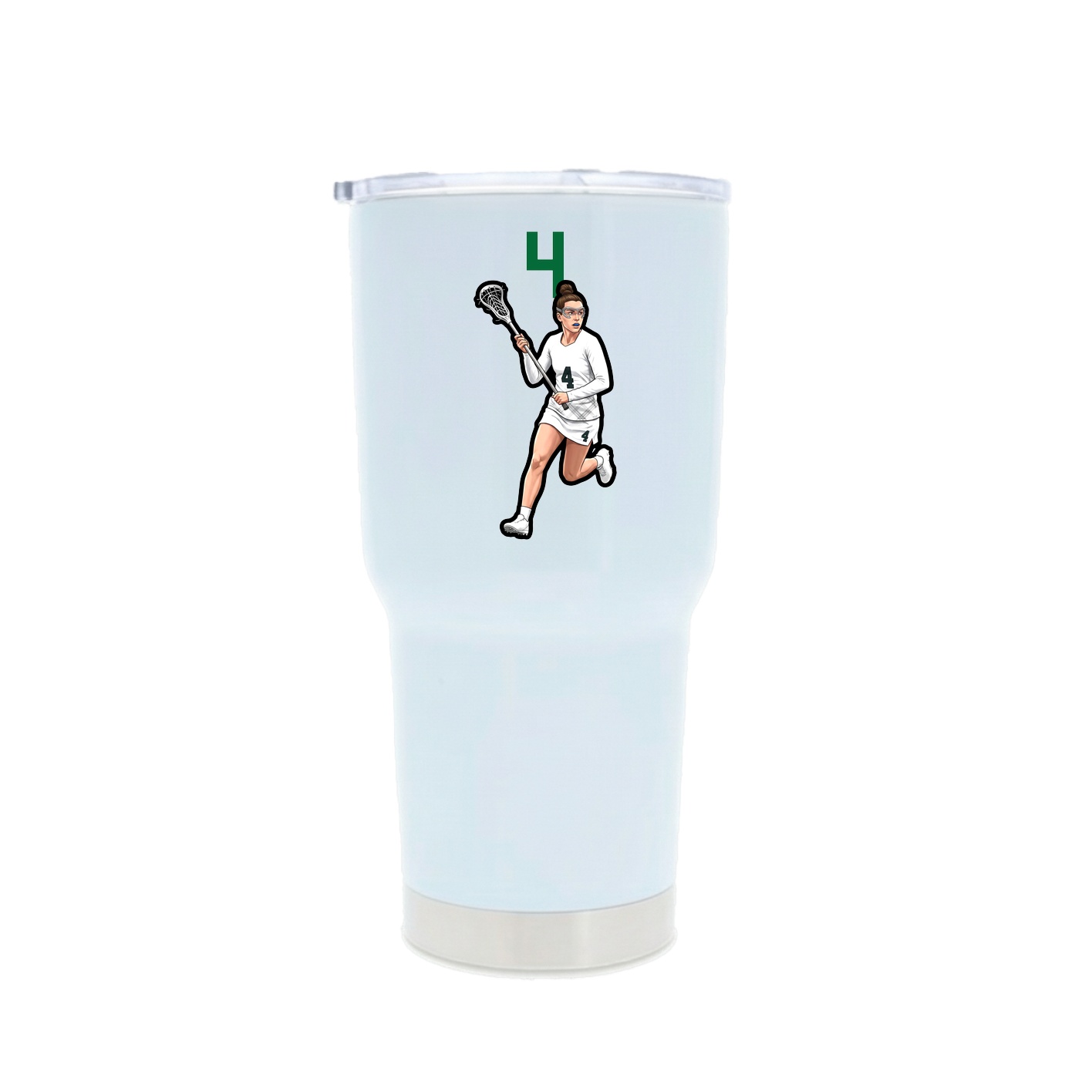30oz Stainless Steel Tumbler — Number Top in White