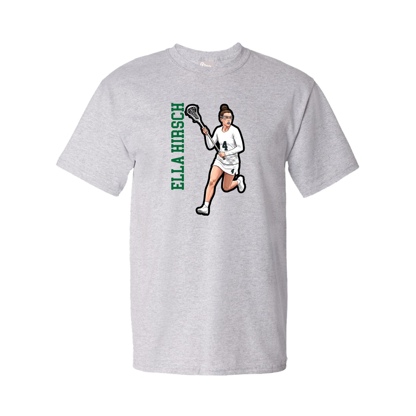 Youth Tee — Name Vertical in Grey