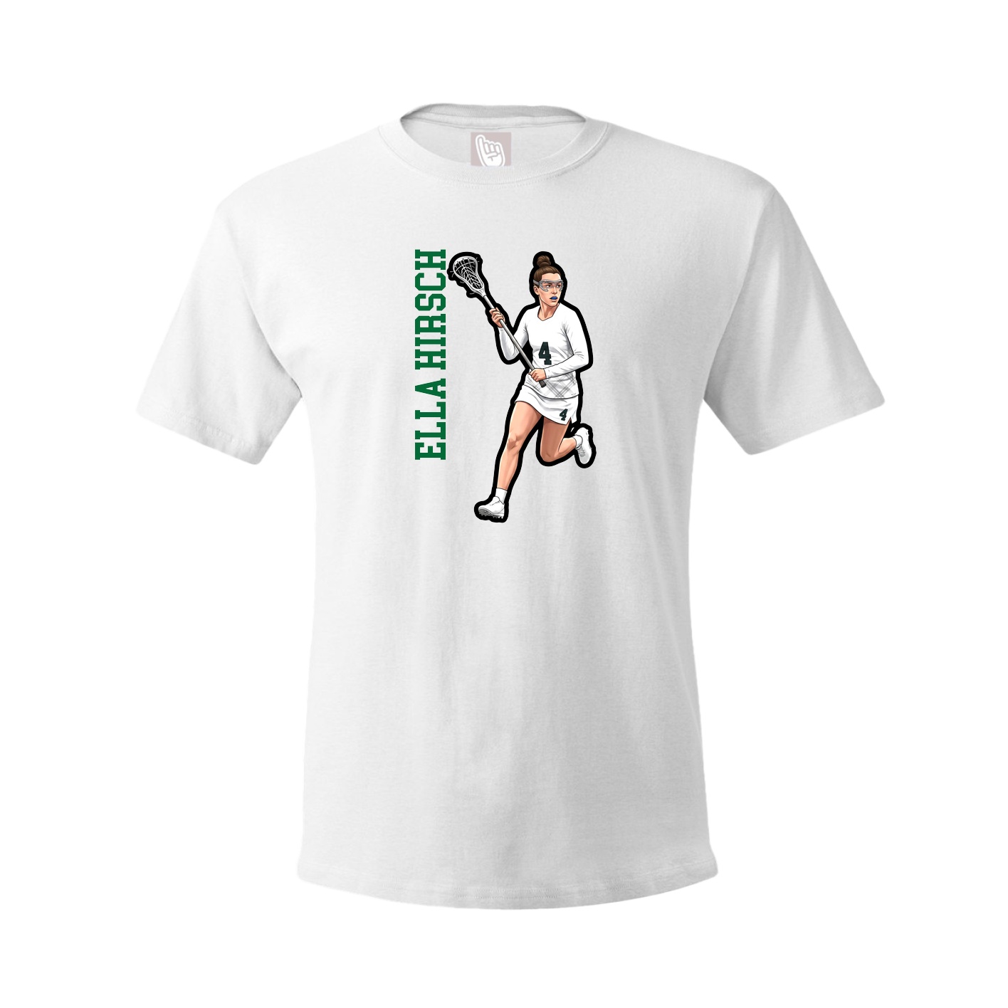 Youth Tee — Name Vertical in White
