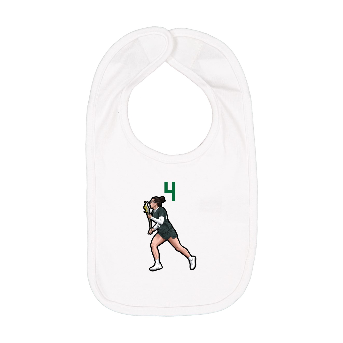 Infant Bib — Number Top in White