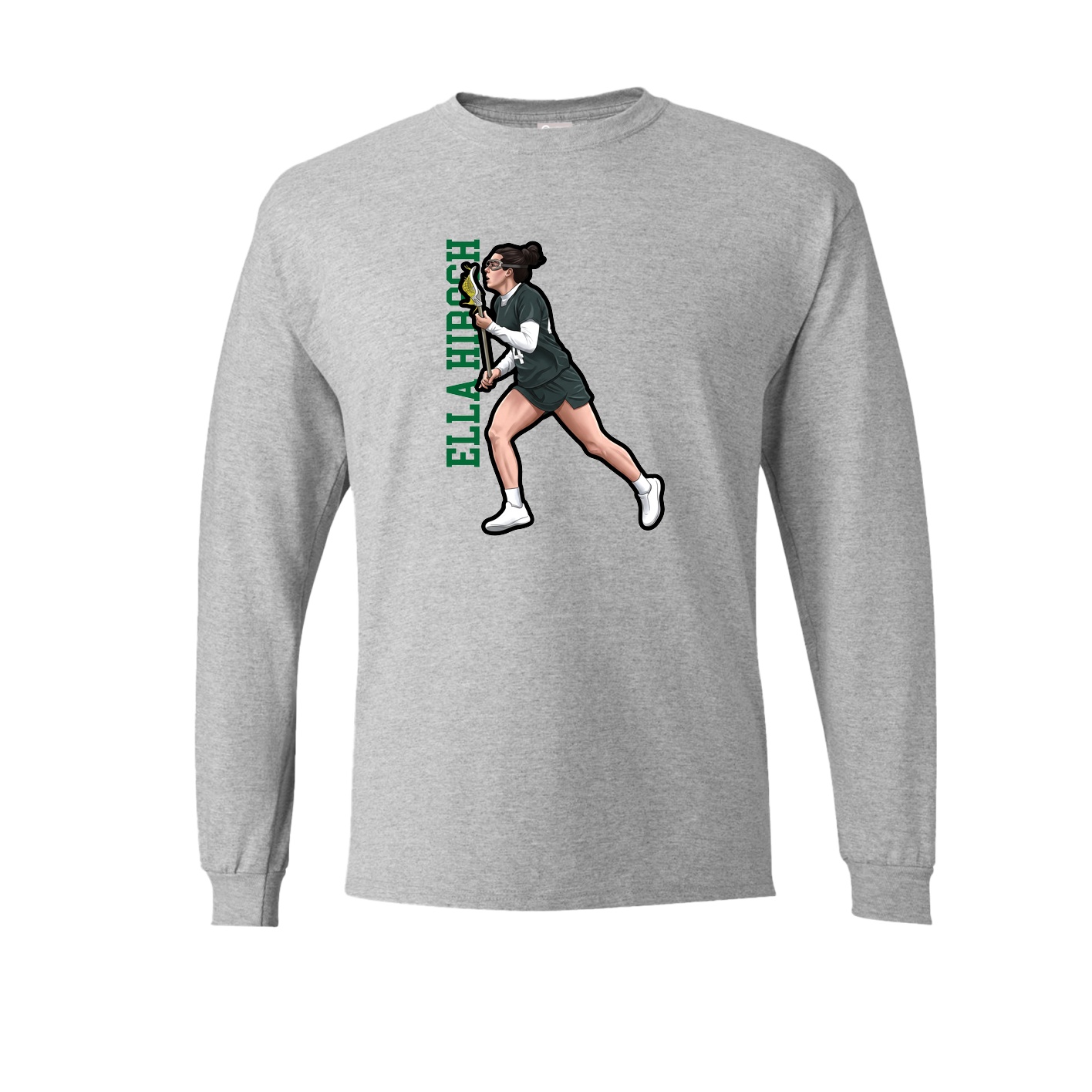 Long Sleeve Tee — Name Vertical in Grey