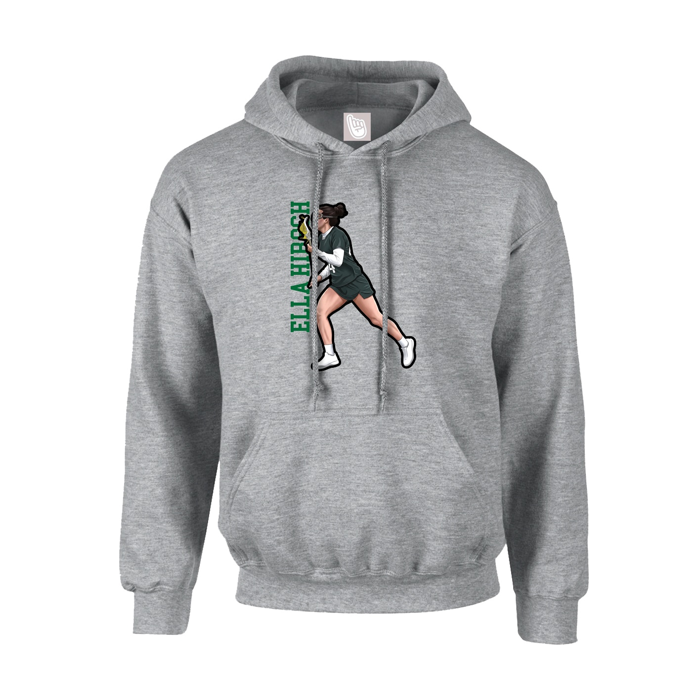 Youth Hoodie — Name Vertical in Grey