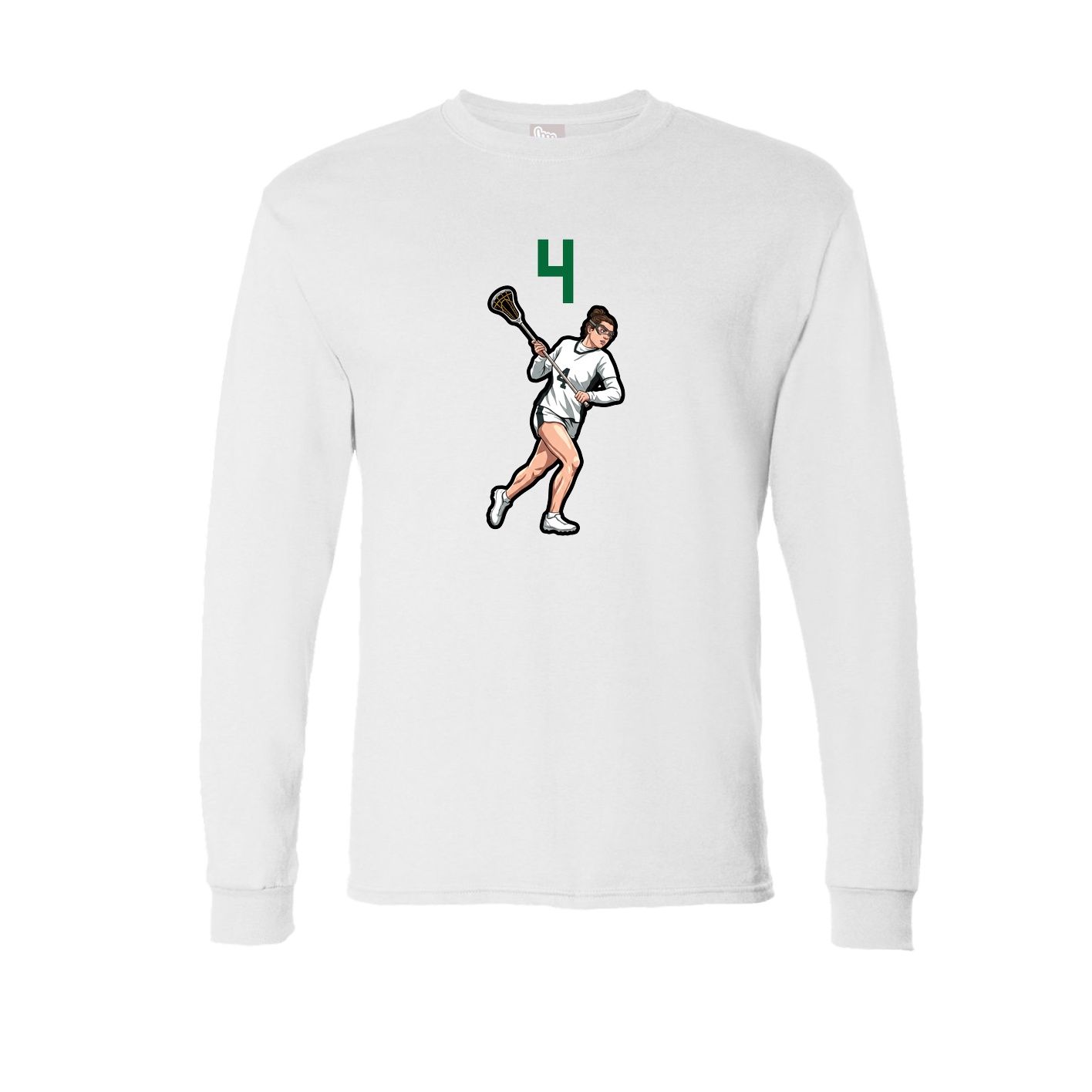 Long Sleeve Tee — Number Top in White